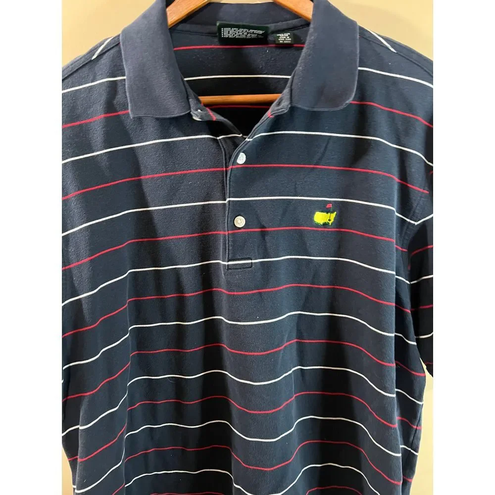 Masters Striped Polo Golf Shirt‎ - Mens Large